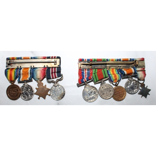 161 - Two Mounted Miniature Medal Groups