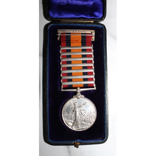 27 - Boxed Queens South Africa Medal - 7 Clasps - C.I.V. Awarded Freedom of the City of London plus Lord ... 