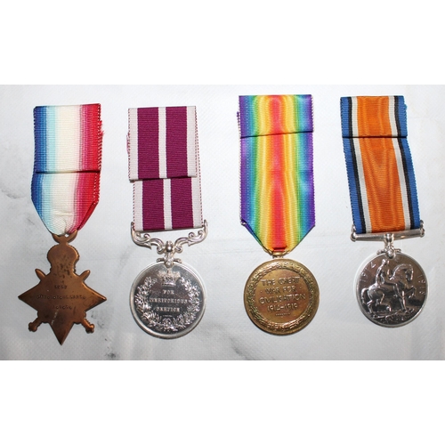 67 - WWI 1914-15 Star Trio & Meritorius Group of 4 Medals - Allard - H.A.C

WWI TRIO Inscribed 2397 PTE G... 