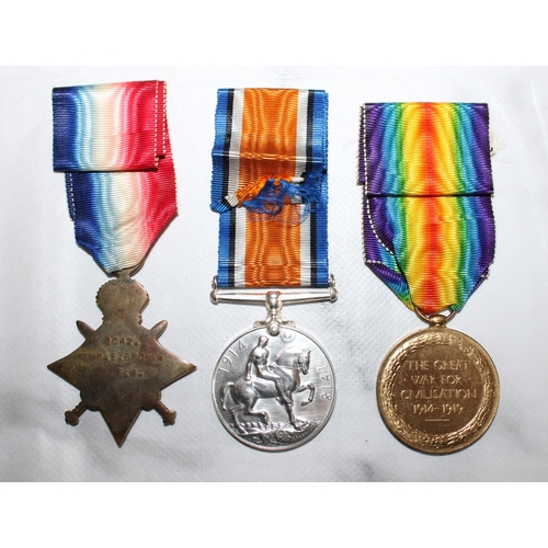 69 - WWI 1914-15 Star Trio of Medals - Brown - Royal Artillery

Victory and British War Medals named to 1... 