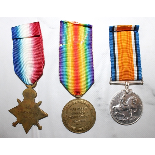 84 - WWI 1914-15 Trio of Medals - Cocks - HAC

1984.PTE.T.J.COCKS. H.A.C.