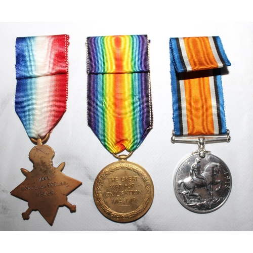 90 - WWI 1914-15 Trio of Medals - Tytler - HAC

944. DVR.L J TYTLER -H.A.C.