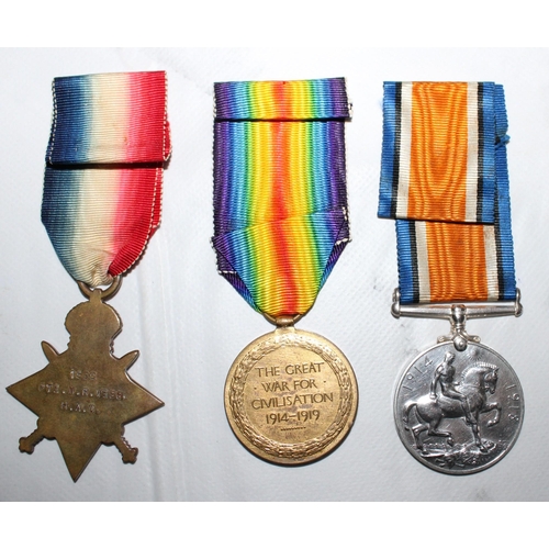 93 - WW1 1914-15 Trio of Medals - Webb -  HAC

1500 PTE.M.R.WEBB H.A.C.