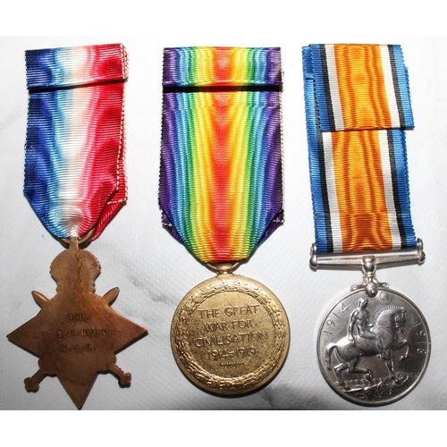 95 - WWI 1914-15 Star Trio of Medals - Walker - H.A.C.

858.DVR.T.E.WALKER. H.A.C.