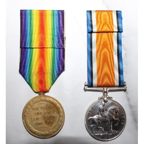 98 - WWI Victory and British War Medal Pair - Flood - 7th Hussars

32755 PTE D FLOOD 7. HRS