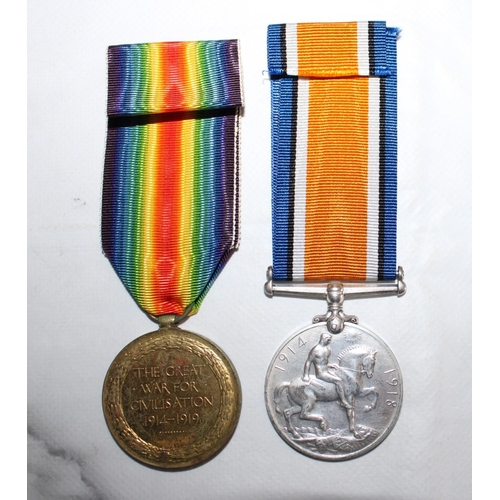 108 - WWI Victory and British War Medal  - Hopcroft - 13th Hussars

32879 PTE T.E.HOPCROFT 13-HRS