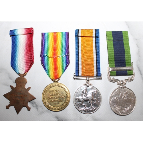 114 - WWI 1914-15 Star Medal Group of 4 - Jelley - 13th Hussars

5955 PTE.G.JELLEY.13TH HRS