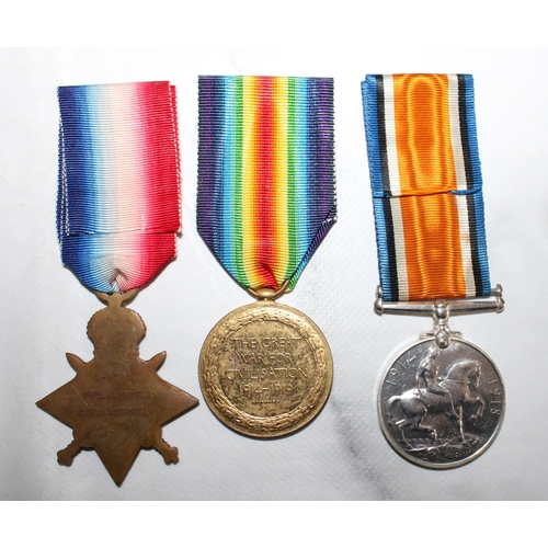 116 - WWI 1914-15 Star Trio of Medals - King - Gordon Highlanders

S-9348 PTE. J .KING. GORDONS.