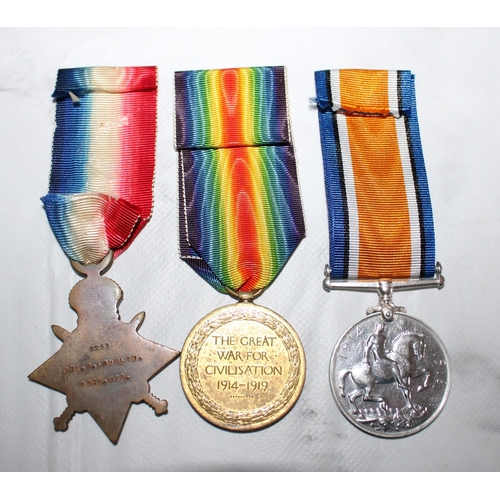 118 - WWI 1914-15 Star Trio of Medals - Langley - 13th Hussars

6253 PTE. A.LANGLEY. 13-HRS