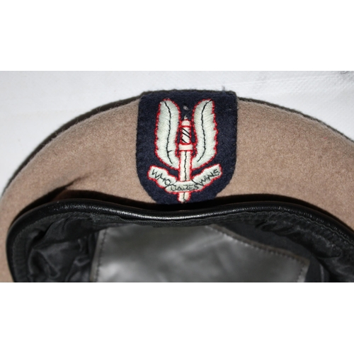 209 - SAS Beige Beret with Cloth Badge - Size 56