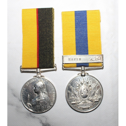 5 - Sudan Medal Pair - Bates - 1st North Staffordshire Regiment.

3164 PTE S. BATES 1/N STAFF: R