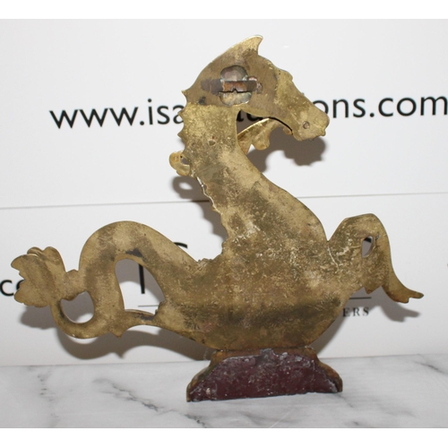 590 - Brass Horse Plaque
Filled Bottom As Shown In Pictures
Height-29.5cm
Width-32.5cm