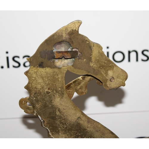 590 - Brass Horse Plaque
Filled Bottom As Shown In Pictures
Height-29.5cm
Width-32.5cm