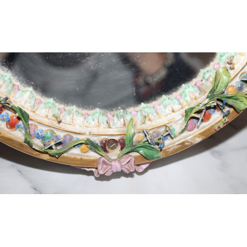 77 - Vintage Porcelain Cherub Mirror
Meissen Marking Shown In Pictures
Damage Shown In Pictures Missing W... 