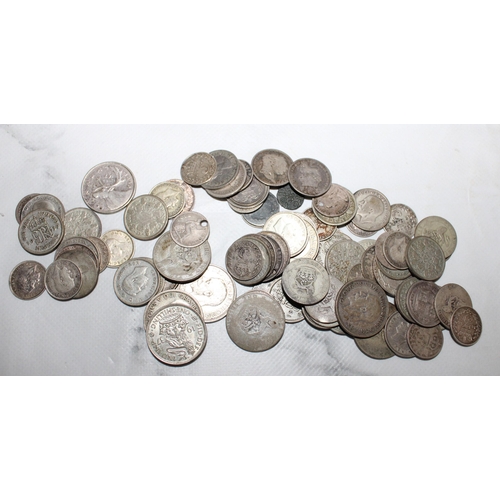 416 - Pre 1946 Shillings, Six Pence and 3 Pence Coins