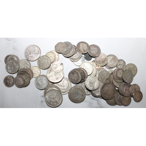 416 - Pre 1946 Shillings, Six Pence and 3 Pence Coins