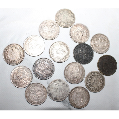 418 - Collection Of 16 Shilling Coins - Queen Victoria and Earlier