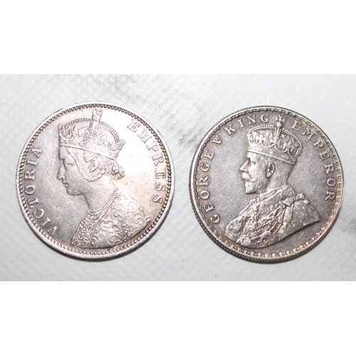 426 - Two Indian Rupee Coins 1901 & 1918