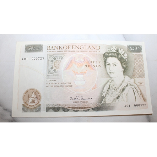 475 - Somerset £50 Note A01 000723