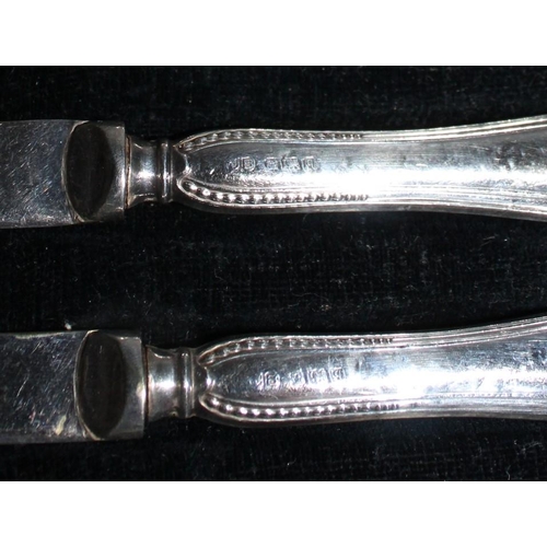 264 - Boxed Set Silver Hallmarked Handled Knives