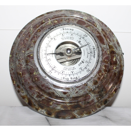 18 - Vintage Marble Barometer Made In England (Untested)
Diameter-21cm