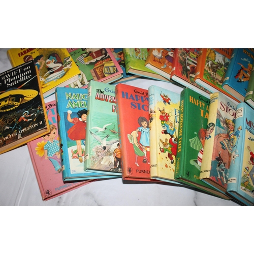 136 - Collection Of Enid Blyton Books In Wooden Box
& One Book By Victor Appleton II