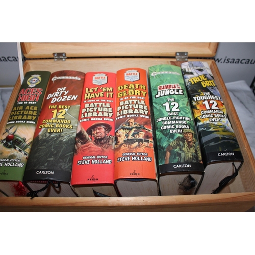 137 - Quantity Of Commando, Battle & Air Ace Collectable Magazine Books In Wooden Container