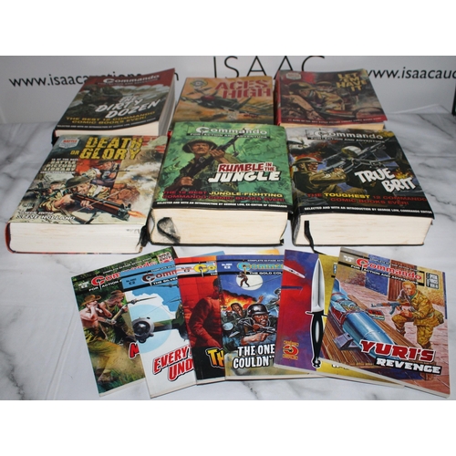 137 - Quantity Of Commando, Battle & Air Ace Collectable Magazine Books In Wooden Container