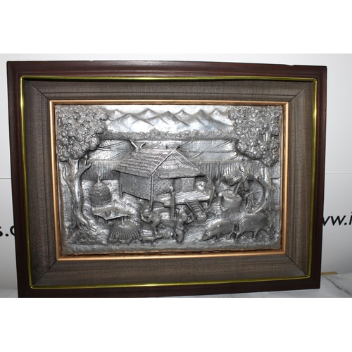 6 - Oriental Metal Scene Picture 
Width-40.5cm
Height-30cm