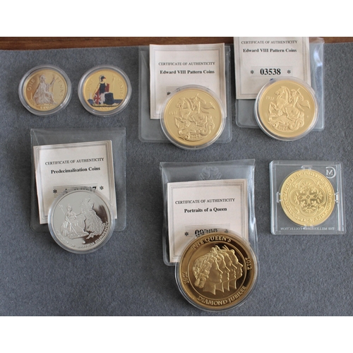 480 - Seven Collectable Gold Plated Coins