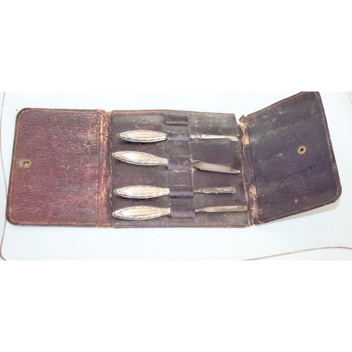 285 - Hallmarked Silver Handled Manicure Set