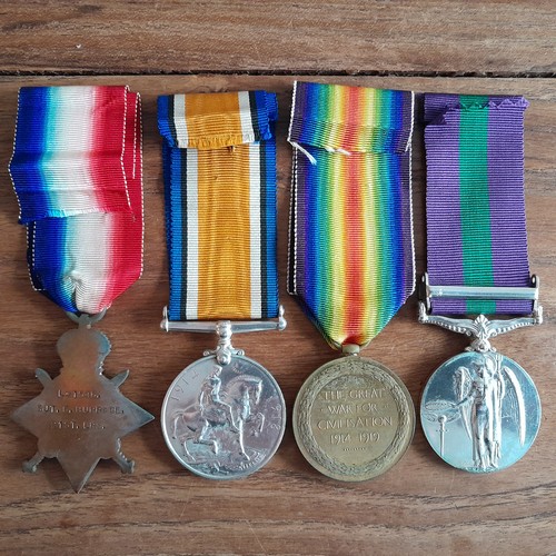 321 - WWI 1914-15 Star Medal Group of 4 - Burrage - 21st Lancers. Includes General Service Medal ( GSM) S.... 