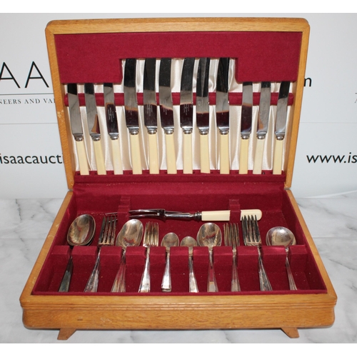 288 - Cutlery Items In Wooden Box