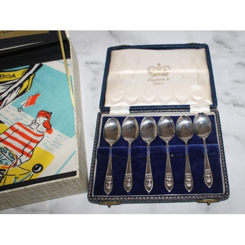 24 - One Vintage Boxed Liddell Sandwich Set & Boxed EPNS Elizabeth R 1953 Spoons
All Proceeds Go To Chari... 