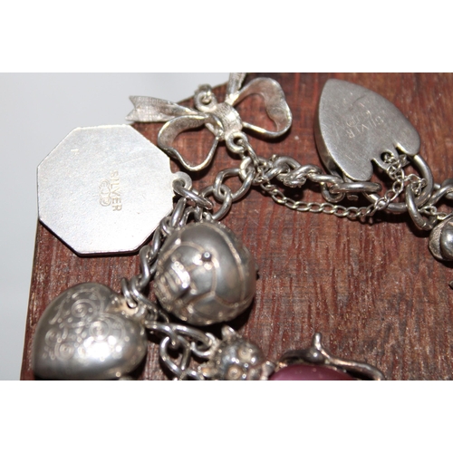 321 - Silver Hallmarked Charm Bracelet & Silver Hallmarked Charms