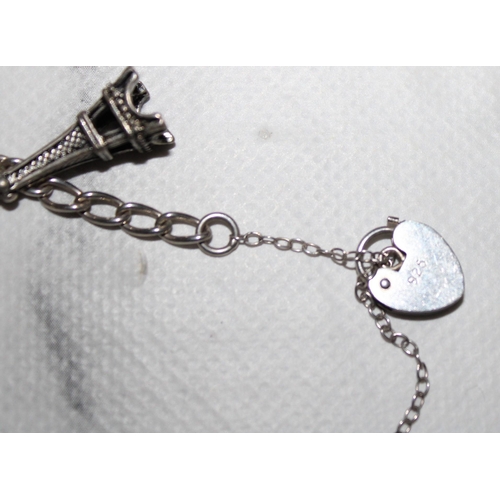 322 - Silver Hallmarked 925 Charm Bracelet With Charms (One Broken In Picture & Clasp Not Opening)