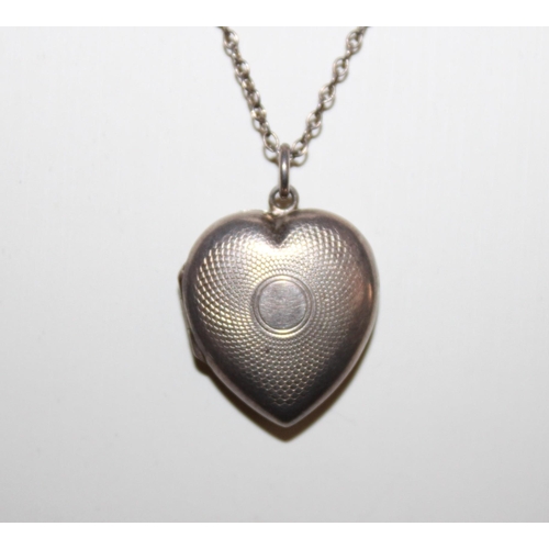 329 - Silver Hallmarked Heart Locker & Necklace