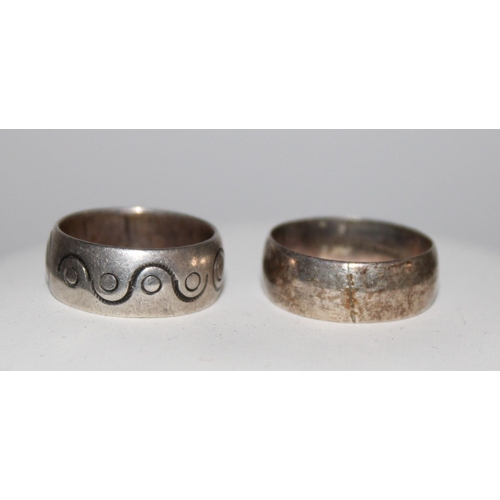 336 - Two Silver Hallmarked Rings Size-P & M