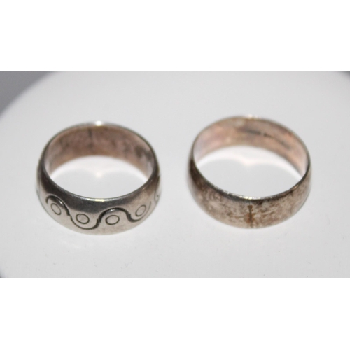 336 - Two Silver Hallmarked Rings Size-P & M