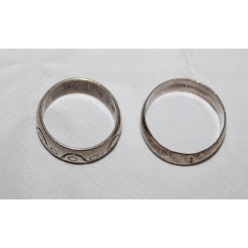 336 - Two Silver Hallmarked Rings Size-P & M