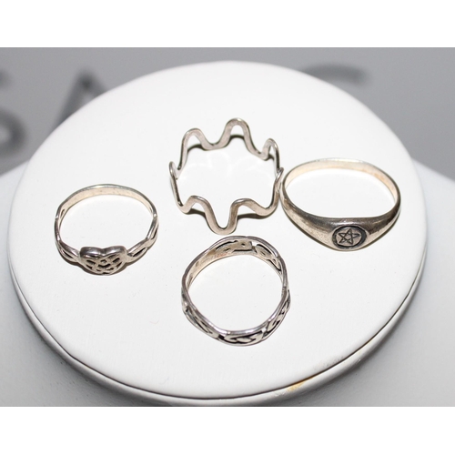 337 - Four Silver Rings
Sizes-S, Q, M, M