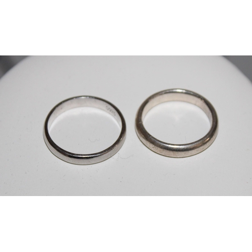 339 - Two Silver Hallmarked Band Rings Sizes-P & R