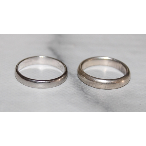 339 - Two Silver Hallmarked Band Rings Sizes-P & R