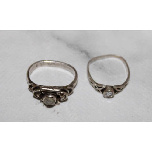 342 - Two Silver Rings Sizes- Both Bent So Hard To Size