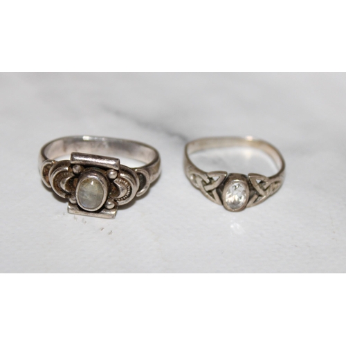 342 - Two Silver Rings Sizes- Both Bent So Hard To Size