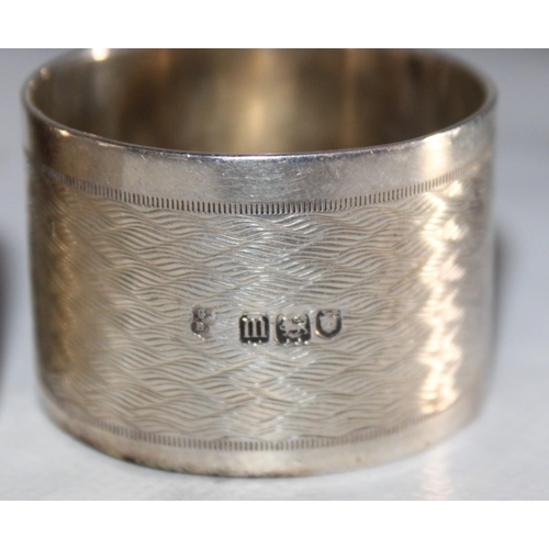 345 - Two Silver Hallmarked Napkin Rings (Initialed M)