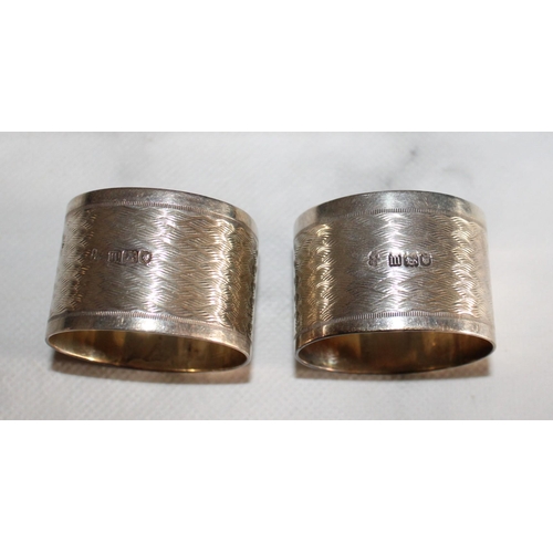 345 - Two Silver Hallmarked Napkin Rings (Initialed M)