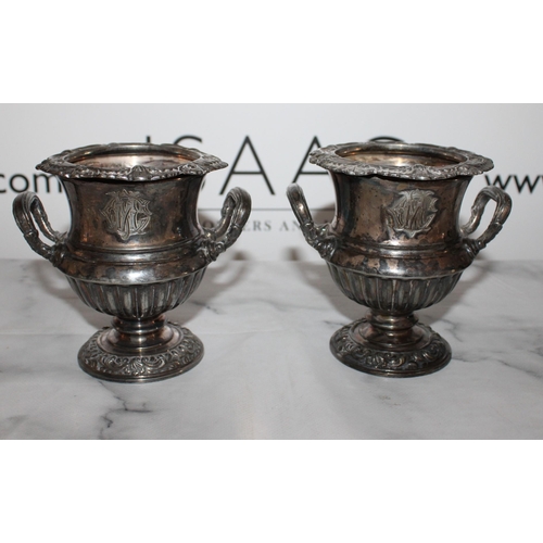 350 - Two Walker & Hall Sheffield England Urns (Initialed M)
Height-11cm