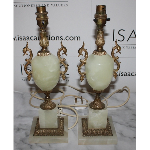 99 - Pair of Onyx Lamps - Both 40cm Tall 

Untested