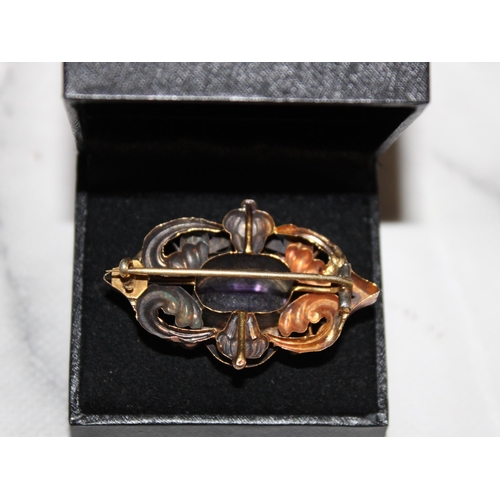 403 - Victorian Gold Brooch In Box